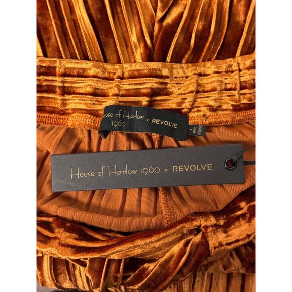 New House of Harlow Pants Small Womens Revolve Accordion Pleat Flowy Velvet - Picture 6 of 7